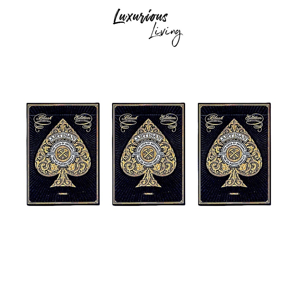 (3) Theory 11 Black Artisan Playing Cards 3-PACKS